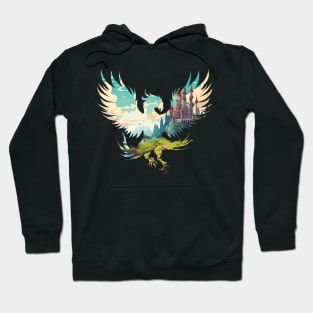 Griffin Silhouette - Fantasy Castle Design Hoodie